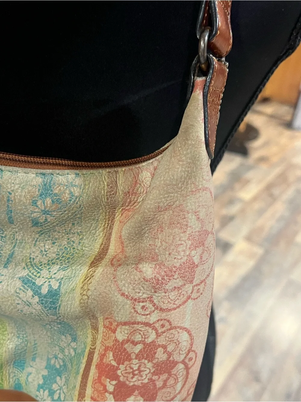 Boho Multi-Stripe Canvas Shoulder Bag - Cream Strap
